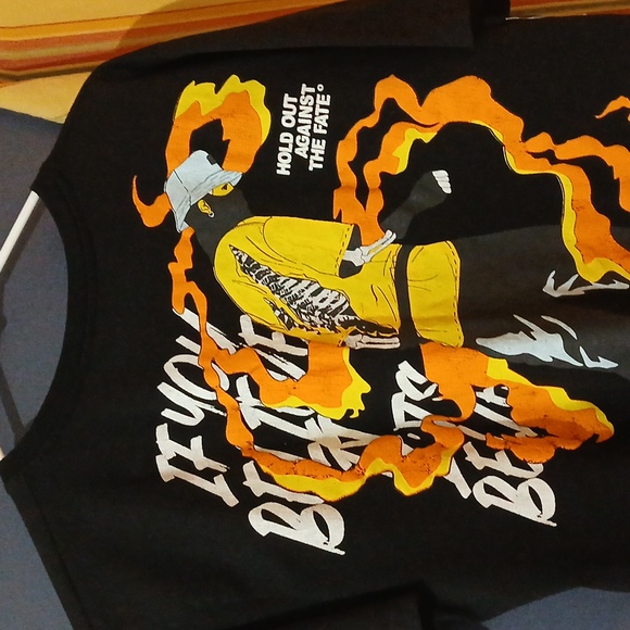 Seven Souls Black Graphic T-Shirt Hold Out Against The Fate - Picture 4 of 4